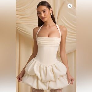 ANDRI (still on website!) 
Halterneck Layered Bubble Hem Corset dress in Ivory